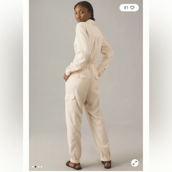 Anthropology Sanctuary rebel long sleeve utility jumpsuit toasted almond XS NWT - Picture 3 of 13